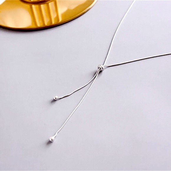 🔵𝟲𝟱%𝗢𝗙𝗙 𝗯𝘂𝗻𝗱𝗹𝗲𝘀 𝟯+🔵 NEW Adjustable Stainless Steel Lariat Necklace - Picture 11 of 15